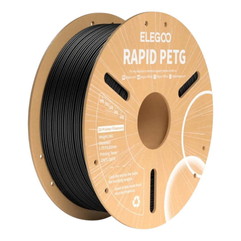 Філамент (пластик) для 3D принтера ELEGOO Rapid PETG 1кг, 1.75мм, чорний (50.203.0216)